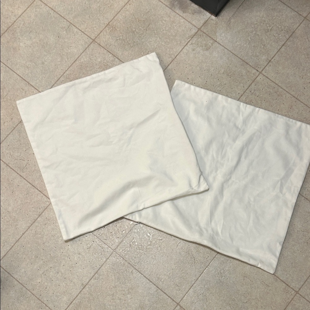 Set of Two White Pillow Covers